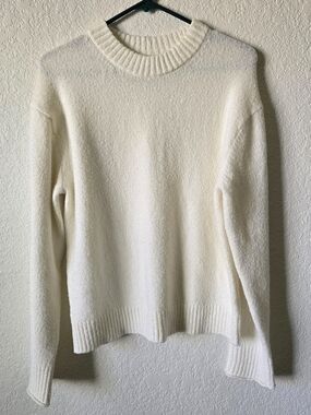 Women's Cream Knit Crewneck Sweater